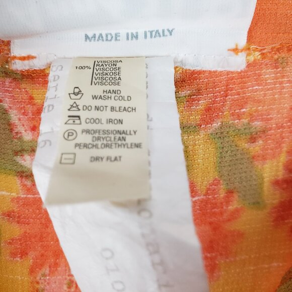 La Perla Anna Club Button Up Tunic Coverup Orange Hippy Floral Paisley Size 44 - Picture 6 of 6